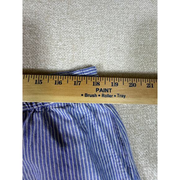 Talbots Women XL Blue White Striped A-Line Midi Linen Blend Summer Skirt - Picture 5 of 10